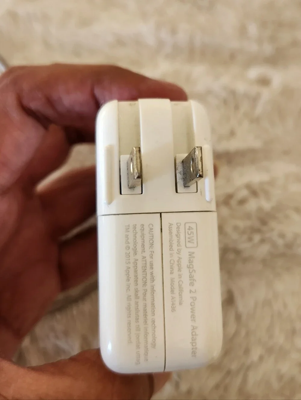Apple Genuine OEM 45 Watt MagSafe 2 Power Charger  White A1436